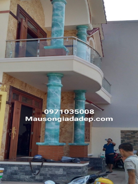 Cột Tròn Sơn Giả Cẩm Thạch - Giả Đá 3D Màu Xanh Ngọc Cột Tròn Sơn Giả Cẩm Thạch - Giả Đá 3D Màu Xanh Ngọc 2