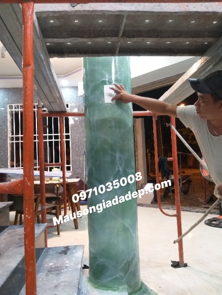 Các Mẫu Cột Sơn Giả Đá Đẹp - Cột Cẩm Thạch Đẹp 1