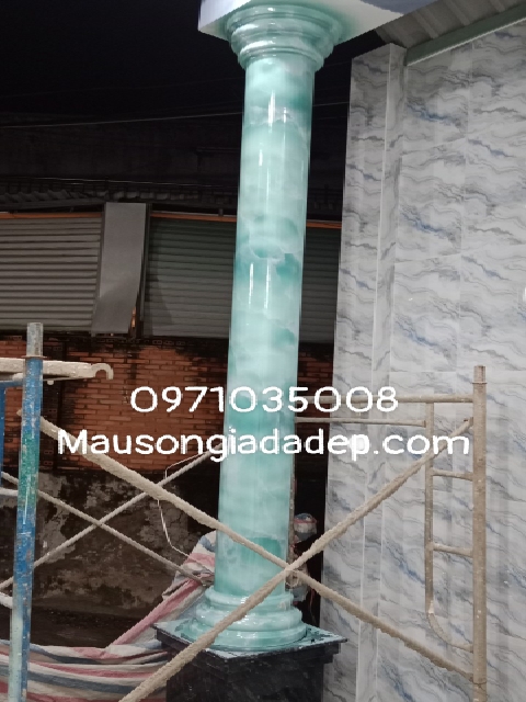 Sơn giả ngọc thạch - cột giả đá 3D - vẽ vân đá sơn giả cẩm thạch đẹp - sơn giả đá 4