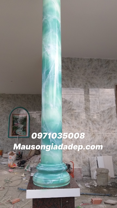 Mẫu Sơn Giả Đá Màu Trắng Xám - Sơn Cột Giả Đá Cẩm thạch Trắng Sứ Đẹp 4