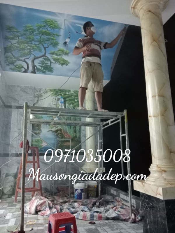 Sơn Giả Đá - Mẫu Cột Giả Đá Cẩm Thạch 4