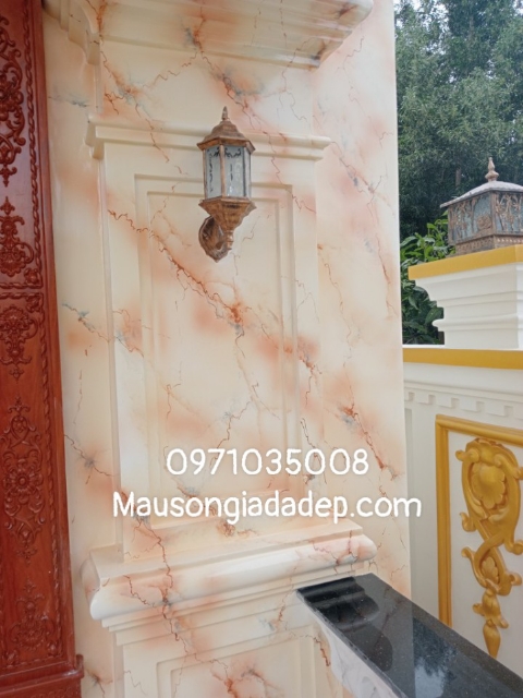 Sơn Tường Giả Đá - Phun Cột Giả Cẩm Thạch - Sơn Giả Đá Đẹp 3