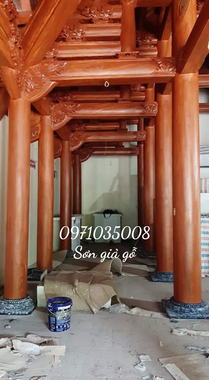 Mẫu Sơn Giả Gỗ Đẹp -Cột Tròn Sơn Giả Gỗ 3